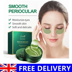 60 PCS Avocado Under Eye Mask Patches Anti Aging, Wrinkles Dark Circles Eye Bags - Picture 1 of 13
