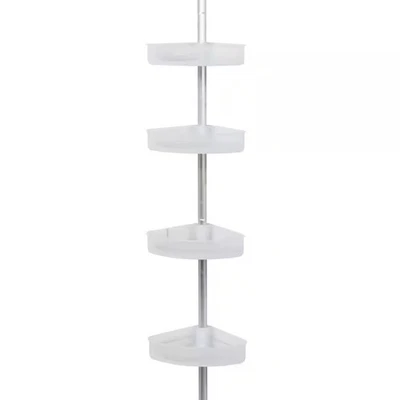 Zenna Home Tension Pole Rust Resistant Corner Shower Caddy in Satin Chrome - Image 1 of 4