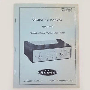 Original Scott Model 330C – AM/FM Stereo Tuner Manual (Vintage) - Picture 1 of 1