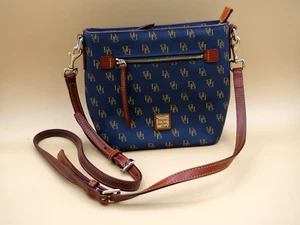 Dooney & Bourke Gretta Small Presley Crossbody Bag Navy Monogram - Picture 1 of 7