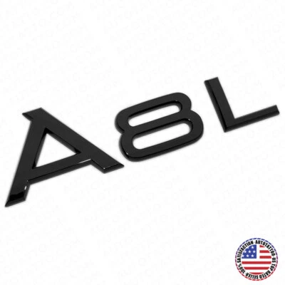 Audi A8 L A8L Gloss Black Rear Letter Nameplate Trunk Emblem Badge Sport Sline - Image 1 of 4