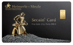 Lingotto Oro HEIMERLE & MEULE 0,5 g Puro 1/2 gr Grammo Blister 24 KT AU 9999 DE - Imagen 1 de 6