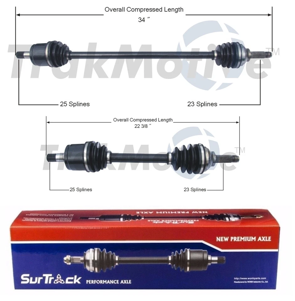 Пара передних осевых валов в сборе SurTrack для Honda Civic FWD 80-83 - Изображение 1 из 1