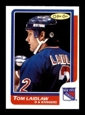 1986-87 O-Pee-Chee Hockey Tom Laidlaw #147 New York Rangers NM Near Mint - Image 1 of 2