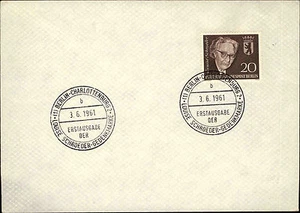 1961 Dt. Post BERLIN Louise Schroeder Gedenkmarke Sonderstempel Charlottenburg - Picture 1 of 2