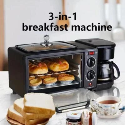 3-In-1 9L Multifunctional Breakfast Machine Non‑Stick Bread Toaster Coffee Maker - Image 1 of 4