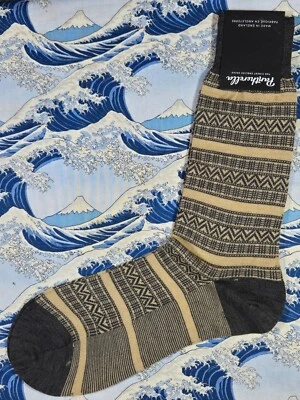 Pantherella Mens English Wool Socks ZigZag Stripes Dark Grey UK7.5-9.5 41-44 £19 - Image 1 of 4