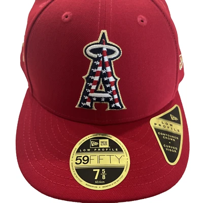 Los Angeles Angels 4th July Flag HAT USA Side Patch New Era 59FIFTY 7 5/8 NWT - Image 1 of 4