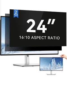 2 Pack 24 Inch Computer Privacy Screen Filter Anti Glare Blue Light Protector - Picture 1 of 7