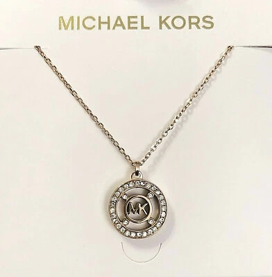 COLLAR MICHAEL KORS Heritage fulton oro rosa cristal pavé logotipo precio de venta sugerido por el fabricante 95,00 USD  Foto 1 de 4