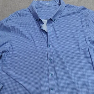 J.Hilburn Shirt 2XL Blue Fishes All Over Print Performance Nylon Elastane - Picture 1 of 8