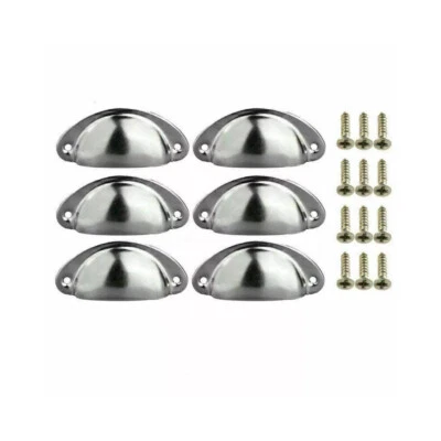 12/6Pcs Cup Pull Shell Handles Half Moon Kitchen Cupboard Cabinet Door Draw Knob - Image 1 of 4