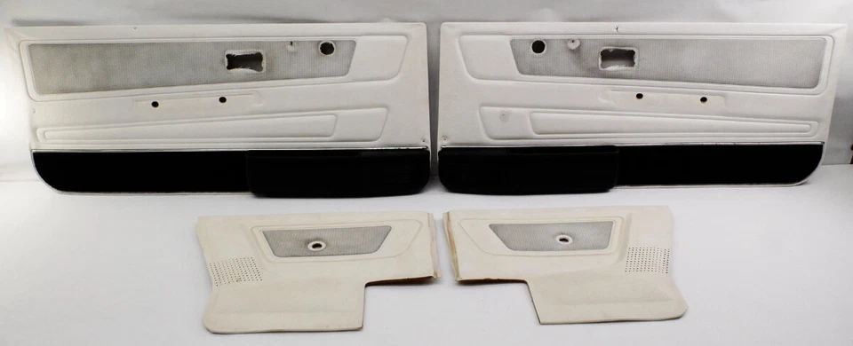 Conjunto de cartões painel porta frontal e traseira 85-93 VW Cabriolet MK1 branco ~ bolsos para alto-falante - Imagem 1 de 4
