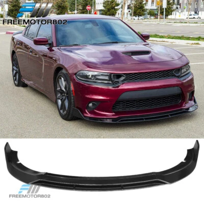 Labio de parachoques delantero negro brillante Fit 15-23 Dodge Charger SRT R/T GT Daytona Scat Foto 1 de 4
