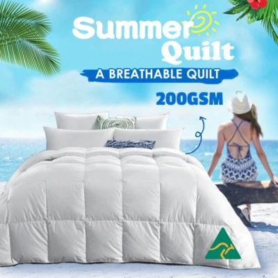 Aus Made 200GSM All Size Microfibre Summer Quilt Microfiber Doona Duvet Blanket - image 1 of 4