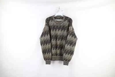 Vintage 90s Coogi Style Mens Medium Ed Bassmaster Diamond Knit Crewneck Sweater - Image 1 of 4