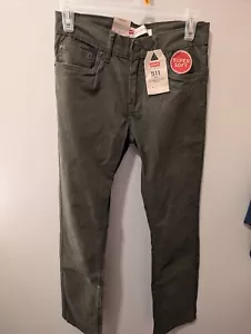 Levi's Boys 511 Slim Fit Flex Stretch Jeans, Dk Olive Green Size 14 NWT - Picture 1 of 5