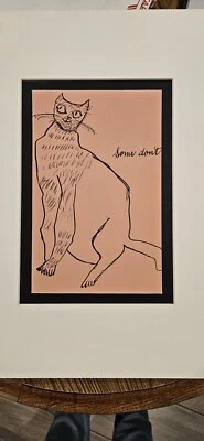 Andy Warhol SOME DONT From the Cats Suite Original Lithograph Print W/ COA - Image 1 of 2