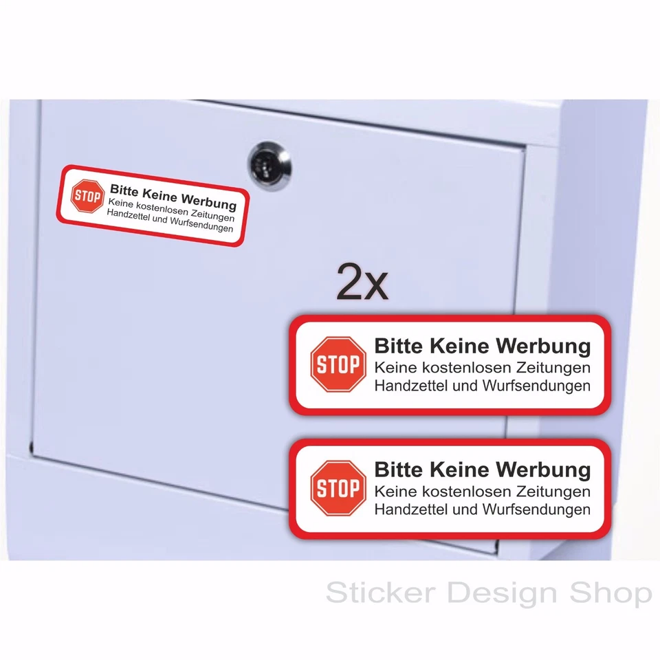Set of 2 Please No Advertising Sign Letterbox Sticker Vinyl Stickers 7 x 2 cm - Image 1 of 1