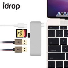 5 in 1 Type-c Hub Aluminum USB3.0 Adapter with PD-Power High Speed/2USB