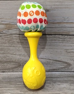 Fisher Price Rock And Rattle Yellow Maraca Baby Toy - Picture 1 of 3