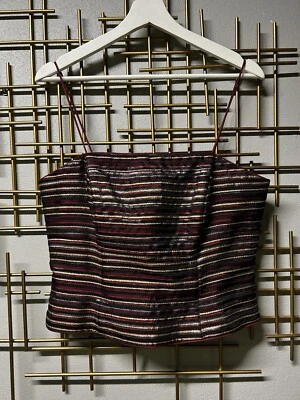 JS Collections Y2k Black Corset/Bustier Top with Boning and Zipper, Size 10 - Image 1 of 4