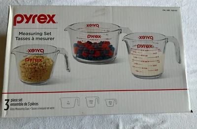 Pyrex 3 Piece Glass Measuring Cup Set, Includes 1-Cup, 2-Cup, and 4-Cup - Image 1 of 4