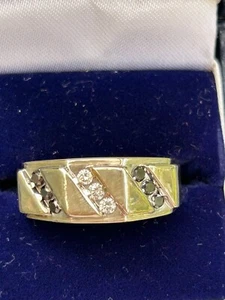 Men’s Solid 14KT White Gold Natural Diamond Wedding Band Size 11 ~ 8.48 GRAMS - Picture 1 of 8