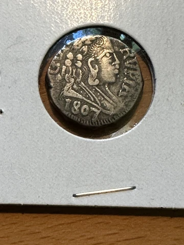 Rare Portuguese Goa India 1807 Prince Joao Regent Silver Rupia Cover