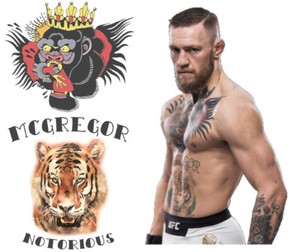 Conor McGregor Fake Tattoos Notorious Gorilla Tiger Halloween - UK FREE postage