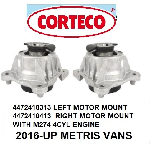 OEM ENGINE MOTOR MOUNTS 2pcs MERCEDES BENZ METRIS M274 4 CYL ENGINES 4472410313 — 第 1/1 张图片
