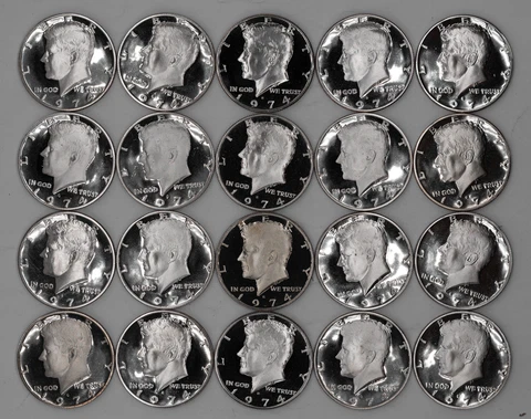 1974 S PROOF KENNEDY HALF DOLLAR 50C ESTATE UNSEARCHED - 1 ROLL 20 COINS Cover
