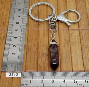 Très beau porte-clés pointe en AMETRINE naturelle - mousqueton et rond reiki - Imagen 1 de 6