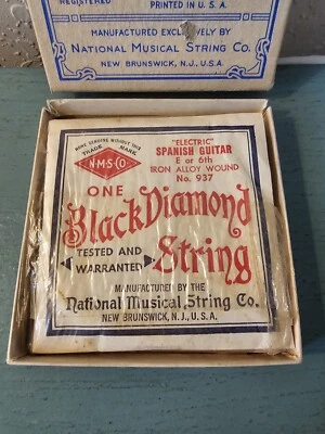 Caixa Vintage de Cordas de Guitarra Black Diamond - Estoque Novo/Antigo, Excelente - Imagem 1 de 4