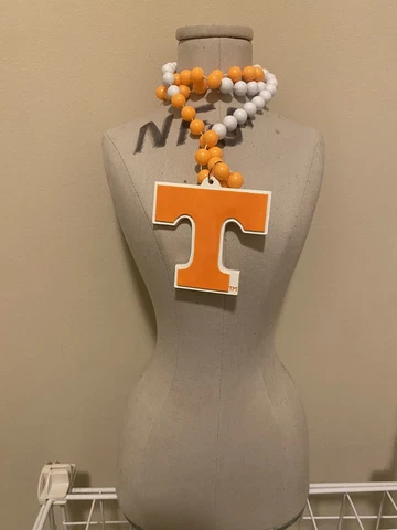 University Of Tennessee Necklace Beads With Resin Logo Cover
