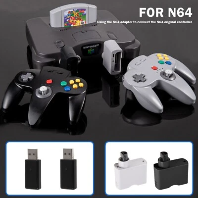 Wireless N64 Controller+N64 Adapter+USB Receiver for Nintendo 64 Console PC Win - Image 1 of 4