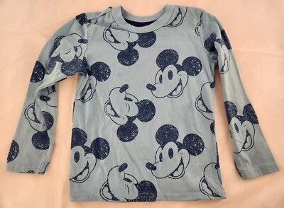 Camisa manga longa Disney Okie Dokie meninos azul Mickey Mouse tamanho 5T - Imagem 1 de 3