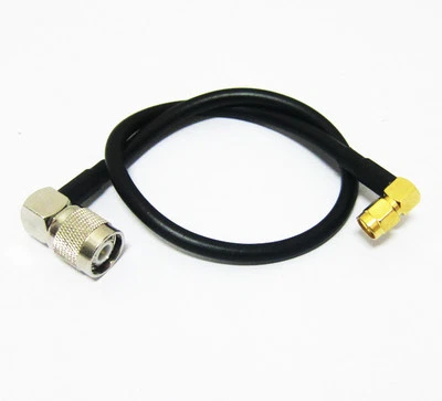 SMA male right angle to TNC plug RA 90-degree RF cable adapter RG58 50cm 20inch - Image 1 of 4