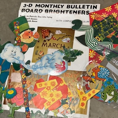 Винтажный Peck вырезать доска объявлений набор месяцев марта - может полный винтажный 60-х? - Изображение 1 из 4