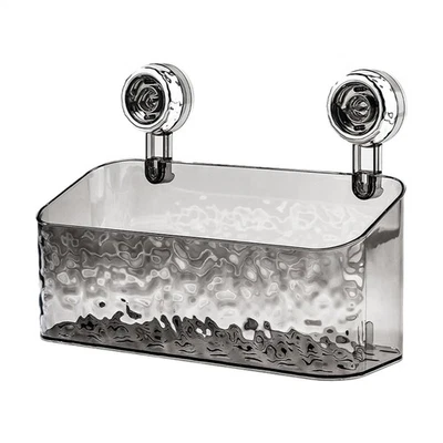 Estante de ventosa estilo glaciar ligero de lujo con patrón, nuevo carrito de ducha de succión Foto 1 de 4