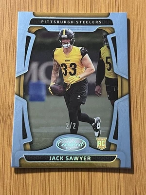 Espejo de radiocontrol Jack Sawyer 2025 certificado Panini platino FOTL 2/2 Steelers #196 Foto 1 de 2