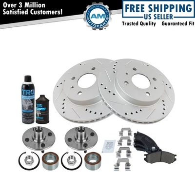 Cojinete de rueda con pastilla de freno de cerámica y kit delantero de rotor de rendimiento con fluidos Foto 1 de 4