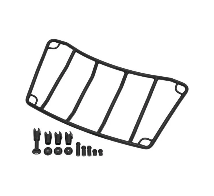 Bagagem/rack de armazenamento ajustável Kuryakyn 7149 com laços de canto preto brilhante - Imagem 1 de 1