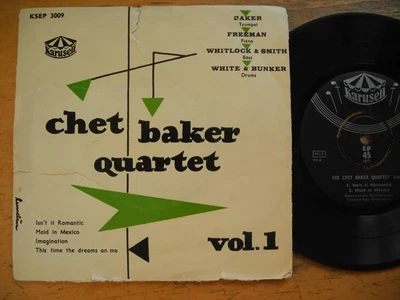 CHET BAKER QUARTET Vol. 1 EP Isn't It Romantic/Imagination +2 45 7 1954 Sweden G Foto 1 de 2