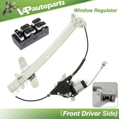 Regulador de ventana delantero izquierdo para Lincoln Town Car 1998-11 con motor e interruptor de ventana Foto 1 de 4