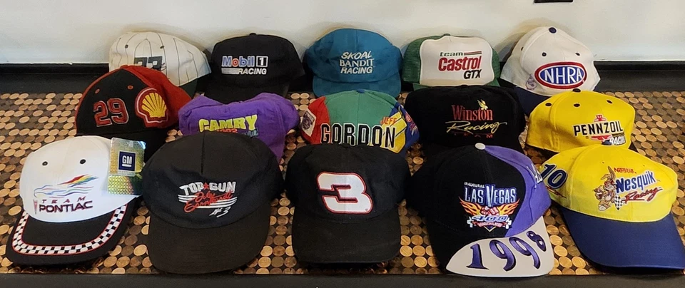 Lote De 15 Sombreros NASCAR De Colección De Años 80 90 Y2K Earnhardt Gordon Winston #3 Raro Foto 1 de 4