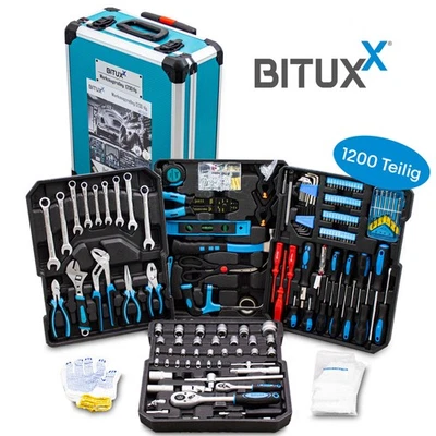 Werkzeugkoffer Werkzeugkiste Werkzeugkasten Trolley Bestückt 1200tlg BITUXX - Bild 1 von 4