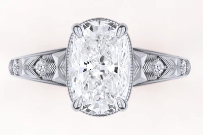 Taylor Swift Engagement Ring Lab Grown 3.00 Ct Cushion Cut Diamond 14k Gold Ring - Image 1 of 4