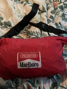 VTG. Marlboro Unlimited Red Pullover Rain Jacket Windbreaker/Bag Size Large NEW - Picture 1 of 7