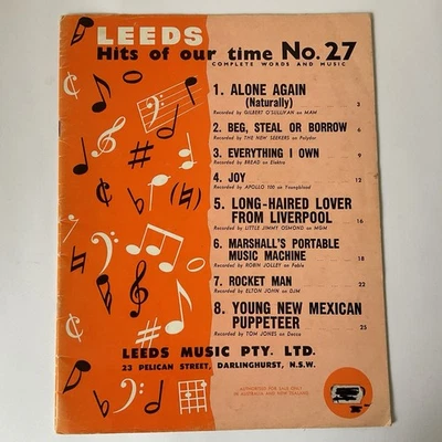 Leeds Hits Of Our Time No 27 Sheet Music Book - Bread, Apollo 100, Elton John - image 1 of 4